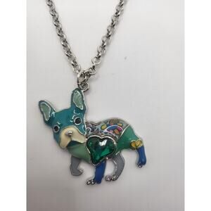 Enamel Alloy Pug Dog Puppy Necklace Chain Pendant for Women Kid Pet Jewelry Gift